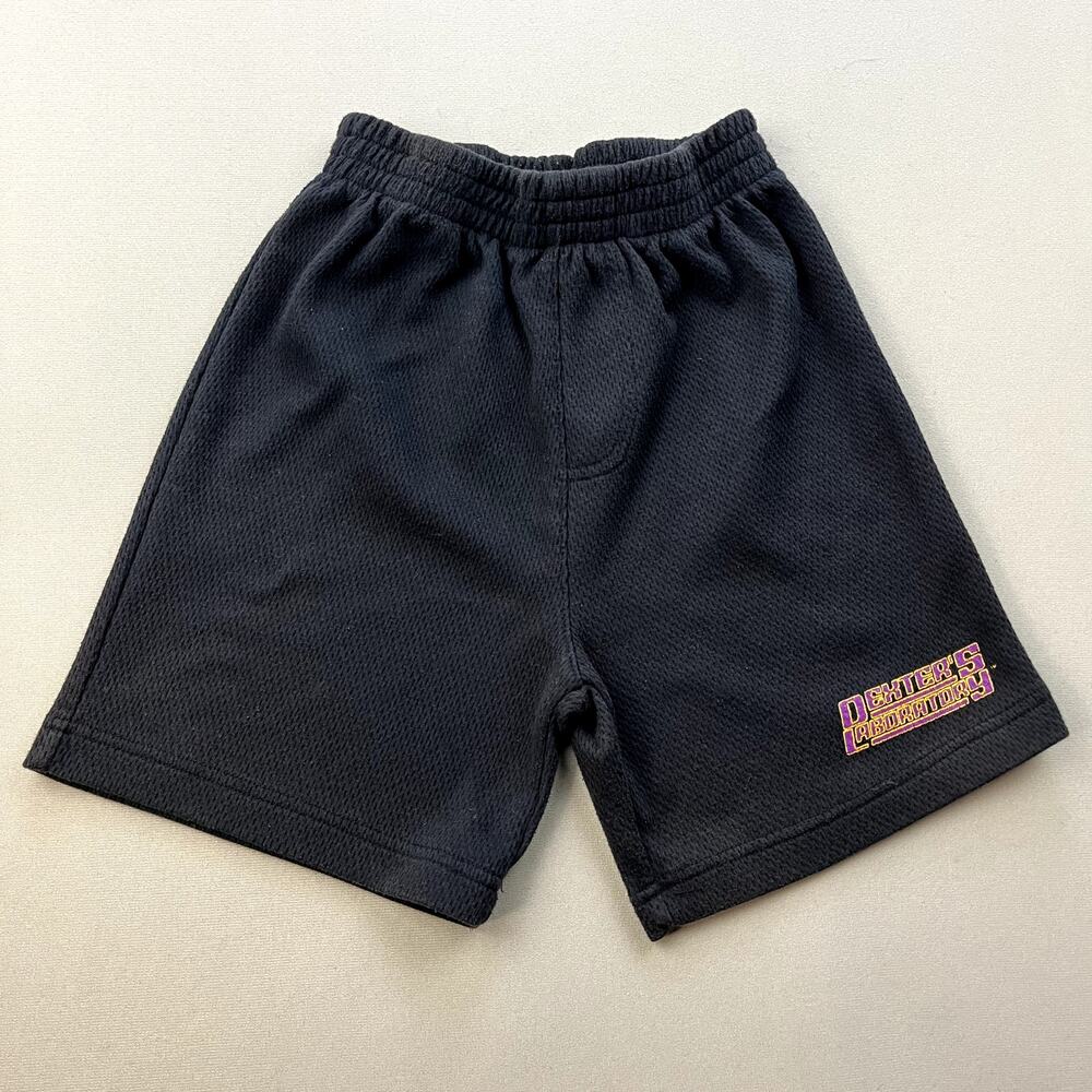 Vintage Dexter's Laboratory Shorts Youth 7 Black Cartoon Network TV Show Boy 90s